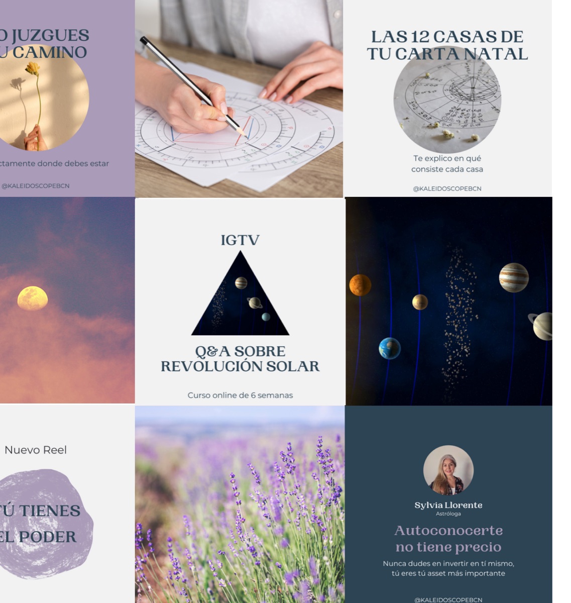 Instagram templates and content system created for Kaleidoscope BCN